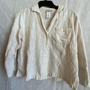 Coldwater Creek Beige Embroidered blouse